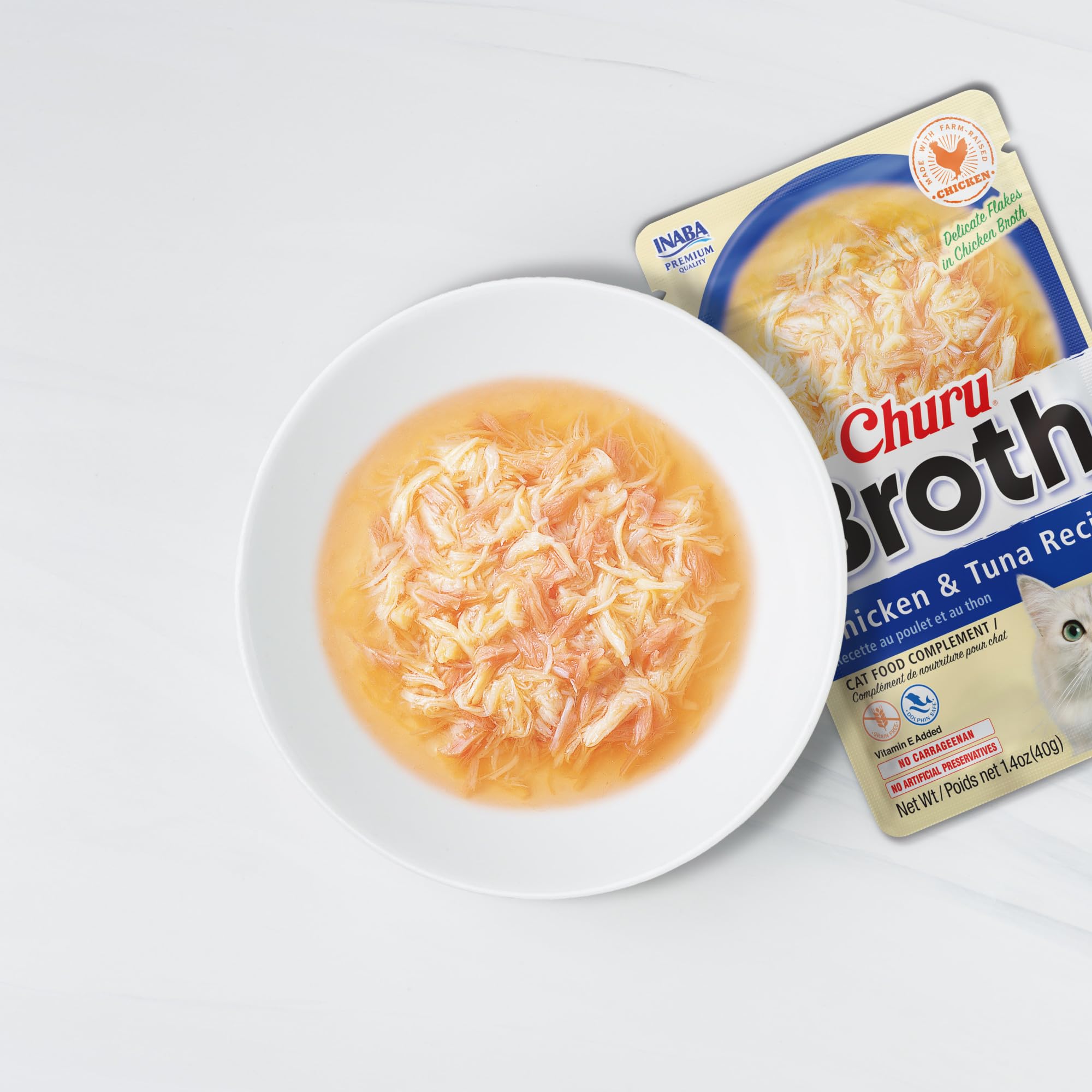 INABA Churu Broth for Cats, Side Dish Pouch, 1.4 Ounces per Pouch, 12 Pouches, Chicken & Tuna Recipe - Image 6