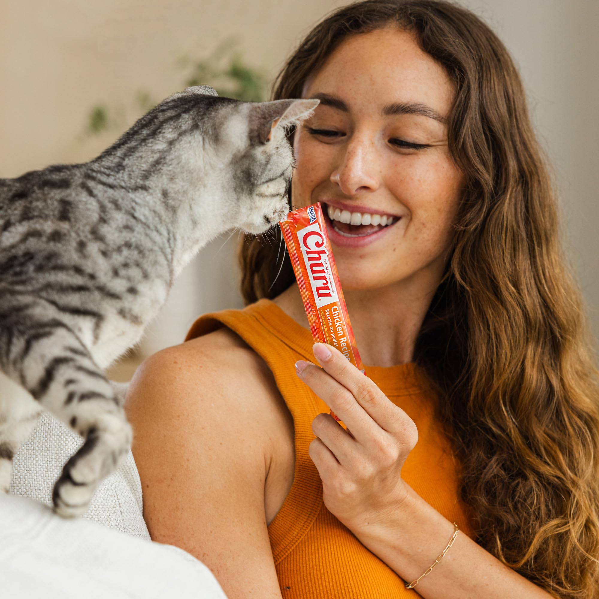 INABA Churu Cat Treats, Lickable, Squeezable Creamy Purée with Vitamin E, 0.5 Ounces per Tube, 120 Tubes Total, Chicken Variety - Image 4