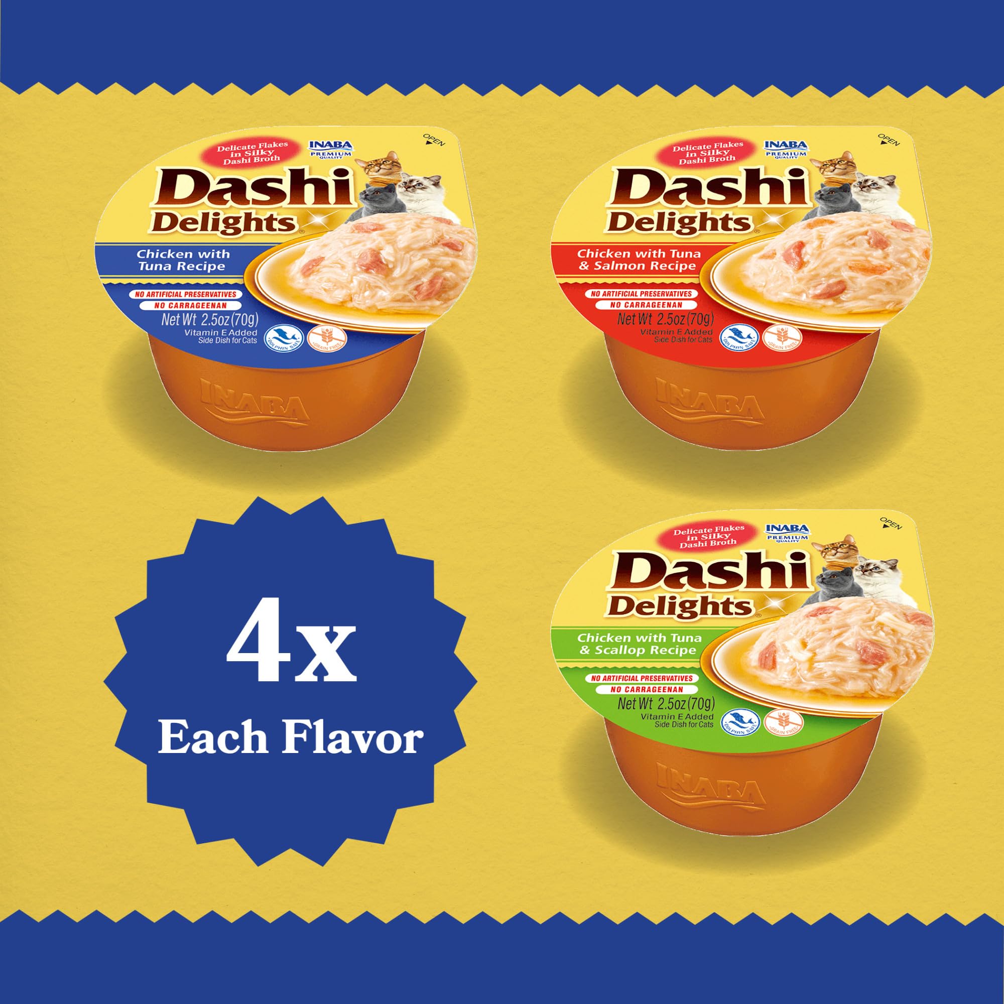 INABA Dashi Delights for Cats, Shredded Chicken with Bonito Flake Broth, 2.5 Ounce Cup, 12 Cups Total, Tuna Variety - Image 6